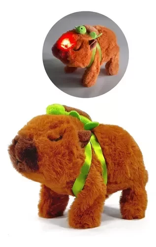 Producto - Capibara Peluche Camina Mueve El Hocico Emite Sonido C/luz