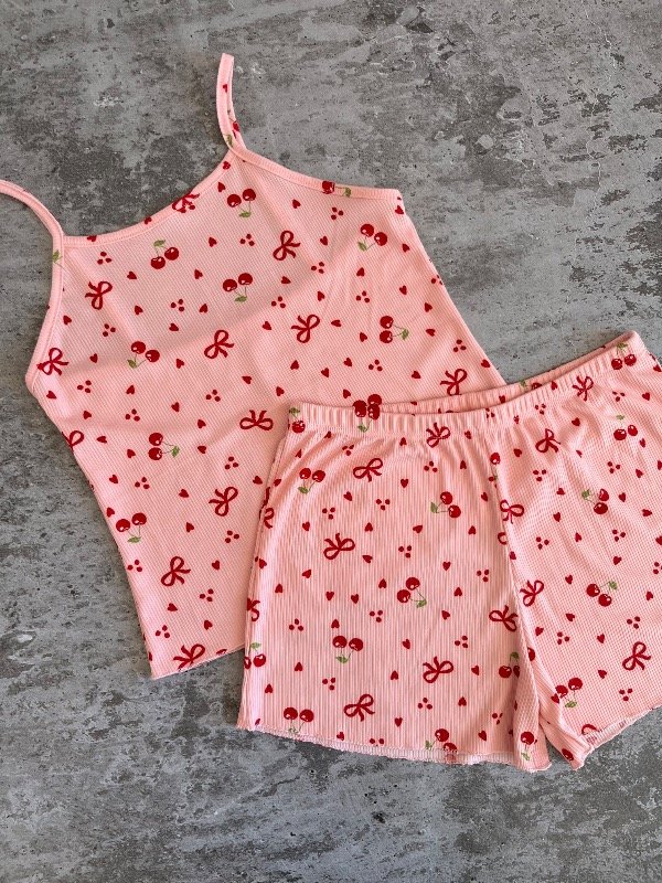 Producto - PIJAMA CORTO MORLEY CEREZA