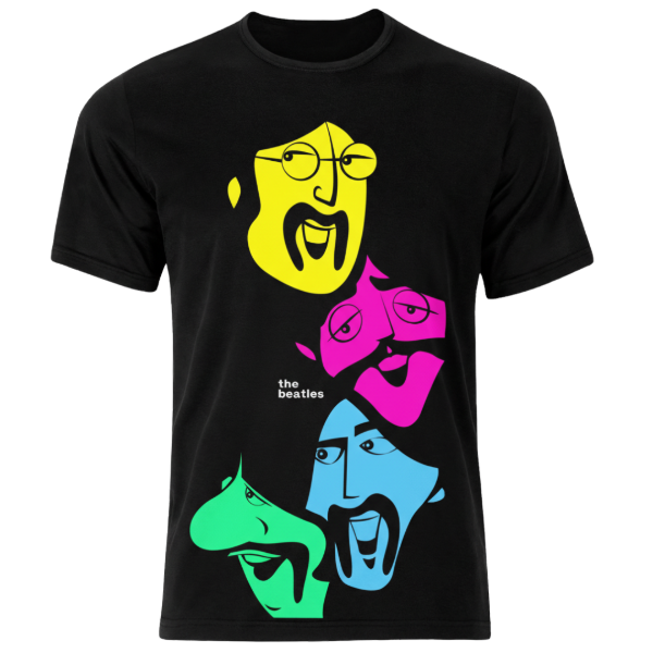 Producto - Remera THE BEATLES Colorful Animated Faces