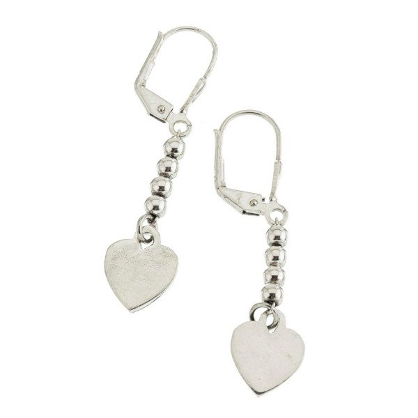 Producto - Par aros colgantes corazon, bolitas, cierre brisura