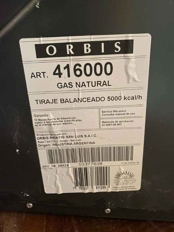 Producto - CALEFACTOR ORBIS CALORAMA 5000kcal 70x60x20 TB #10680