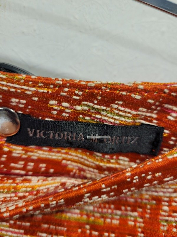 Producto - Falda VICTORIA ORTIZ colorada con beige Talle M - PRECIO: 32X - 2