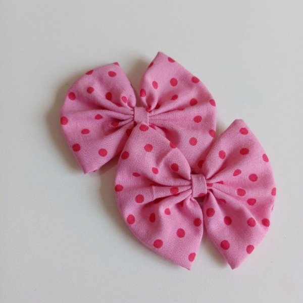 Producto - Par de moños Lola rosa pintitas
