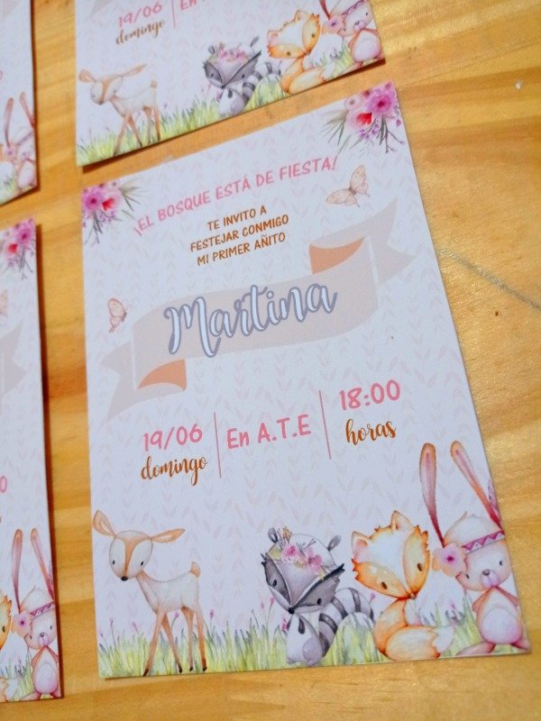 Producto - Tarjeta cumpleaños animales del bosque