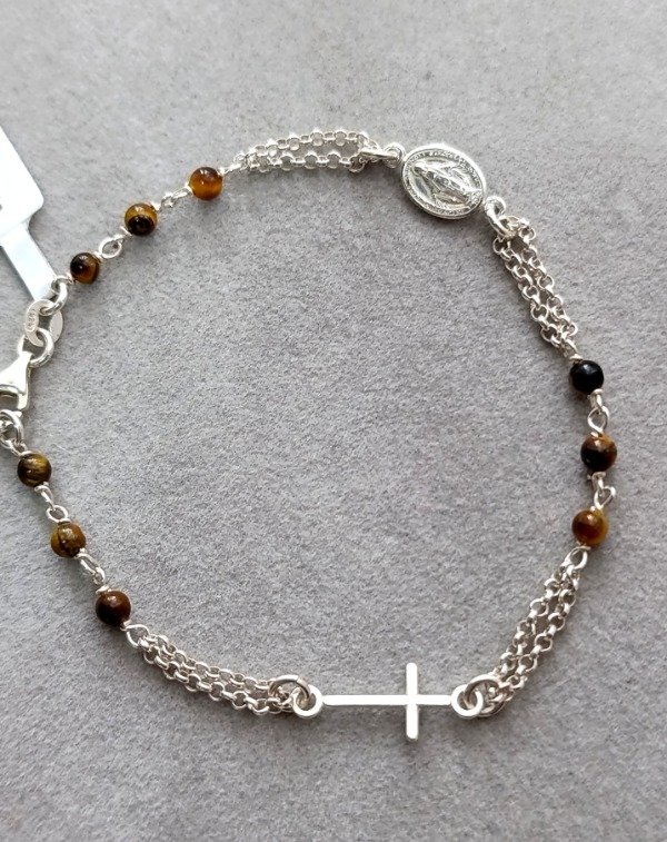 Producto - Pulsera plata milagrosa + ojo de tigre - 0