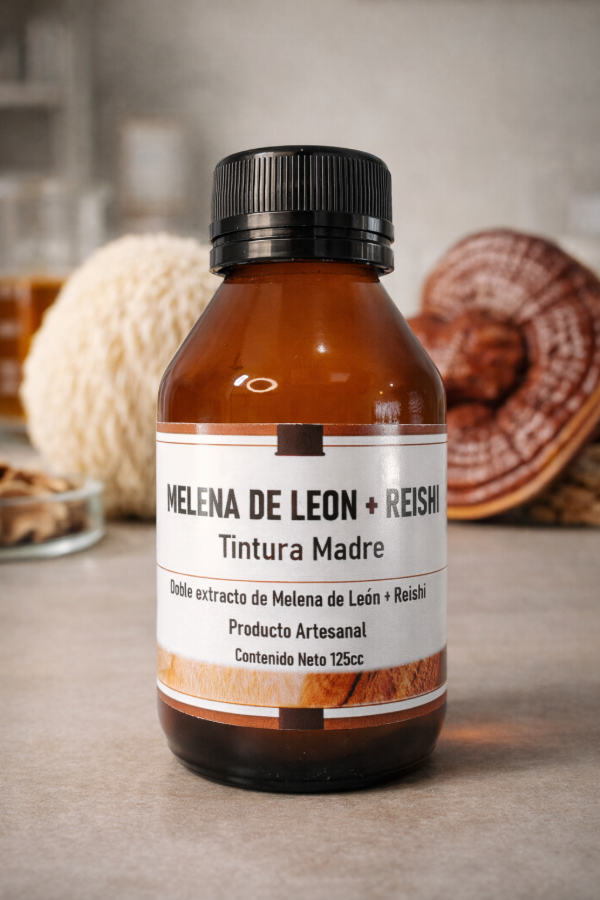 Producto - TINTURA MADRE MELENA LEON + REISHI 125cc. DOBLE EXTRACCION.