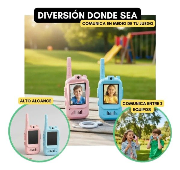 Producto - SQ-XJ05 WALKIE-TALKIES CON VIDEO 2 POR CAJA CELESTE X1 ROSA X1 - 5