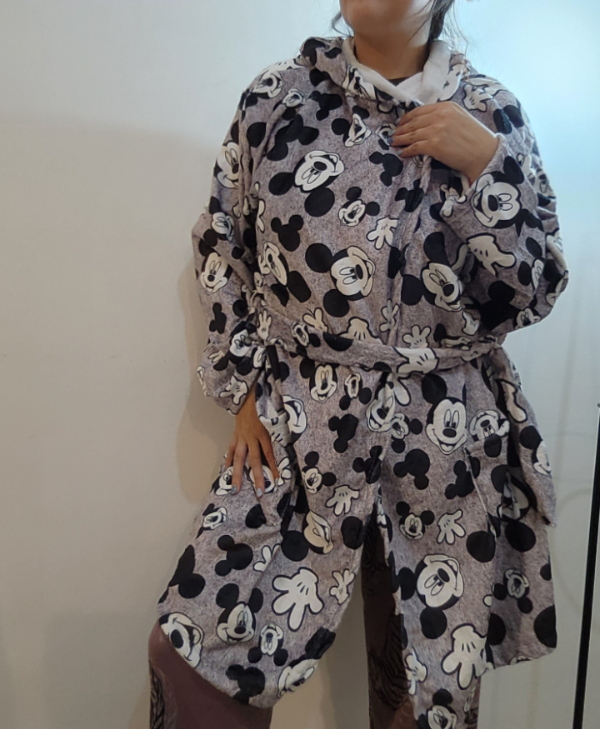 Producto - Bata mickey gris Polar soft