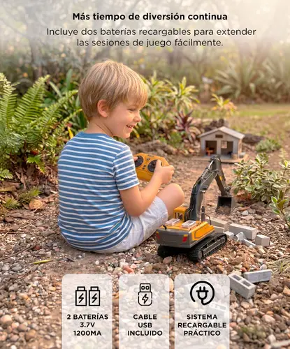 Producto - Camión Volquete Juguete Vehículo Con Control Remoto Luces Y Sonido - 3