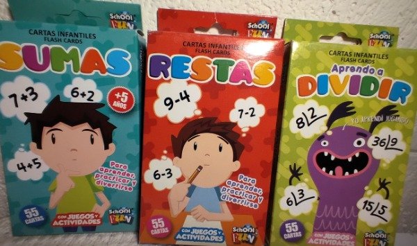 Producto - Cartas infantiles. Flash cards. Con actividades y juegos. School fun