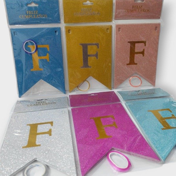 Producto - Cartel "Feliz cumpleaños" con Brillos