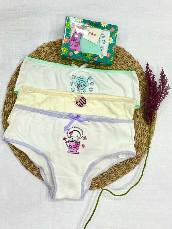 Producto - Art 1406 Pack X3 Bombacha de Algodón Estampada de Niña