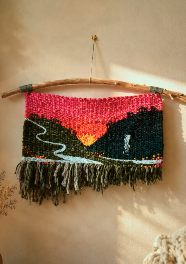 Producto - Tapiz artesanal Patagonia tejido en telar 64x42 cm. - 0