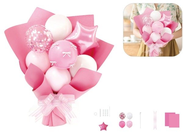 Producto - Ramo de globos 21 piezas con papel coreano