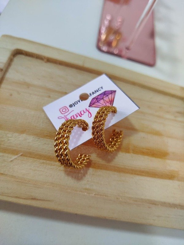 Producto - Argollas trenza doradas