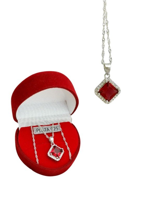 Producto - Conjunto Destello Rojo Plata 925