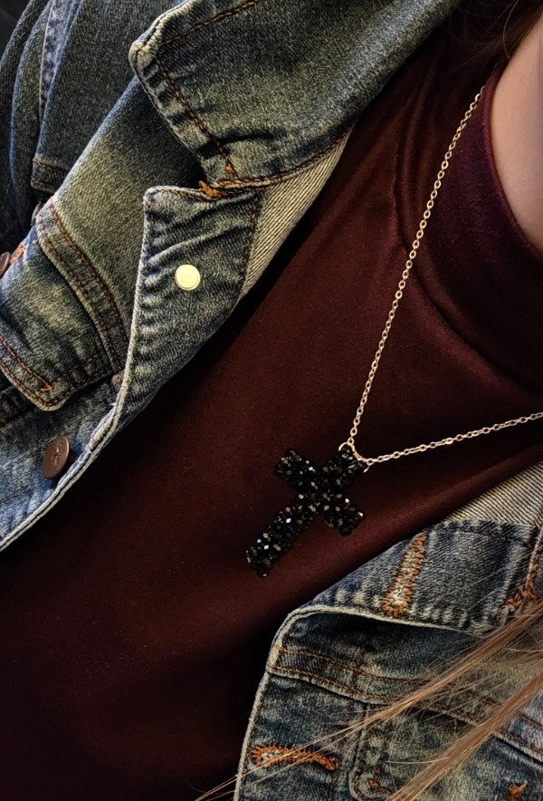 Producto - Collar Cruz de Cristal Noir - (Por encargue) - 4