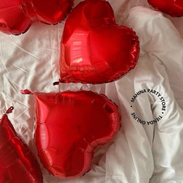 Producto - Globos de corazones rojos  metalizados 18"