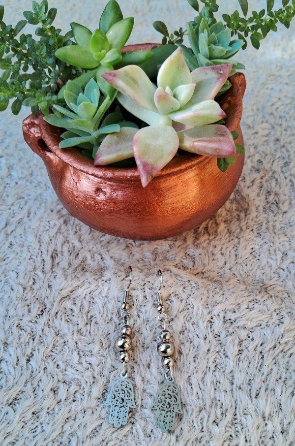 Producto - Aros colgantes Mano de Fatima