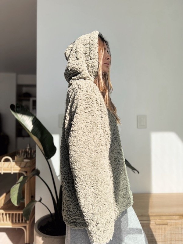 Producto - HOODIE OVERSIZED CORDERITO Verde Seco - 0