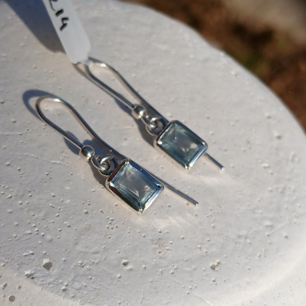 Producto - Aros topacio azul colgantes