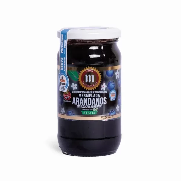 Producto - Mermelada sin azucar libre de gluten de arandanos Doña magdalena x 360grs