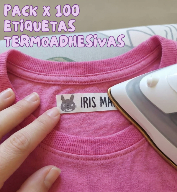 Producto - Pack x 100 Etiquetas Personalizada Con Nombre Para Ropa Pega Plancha - 0