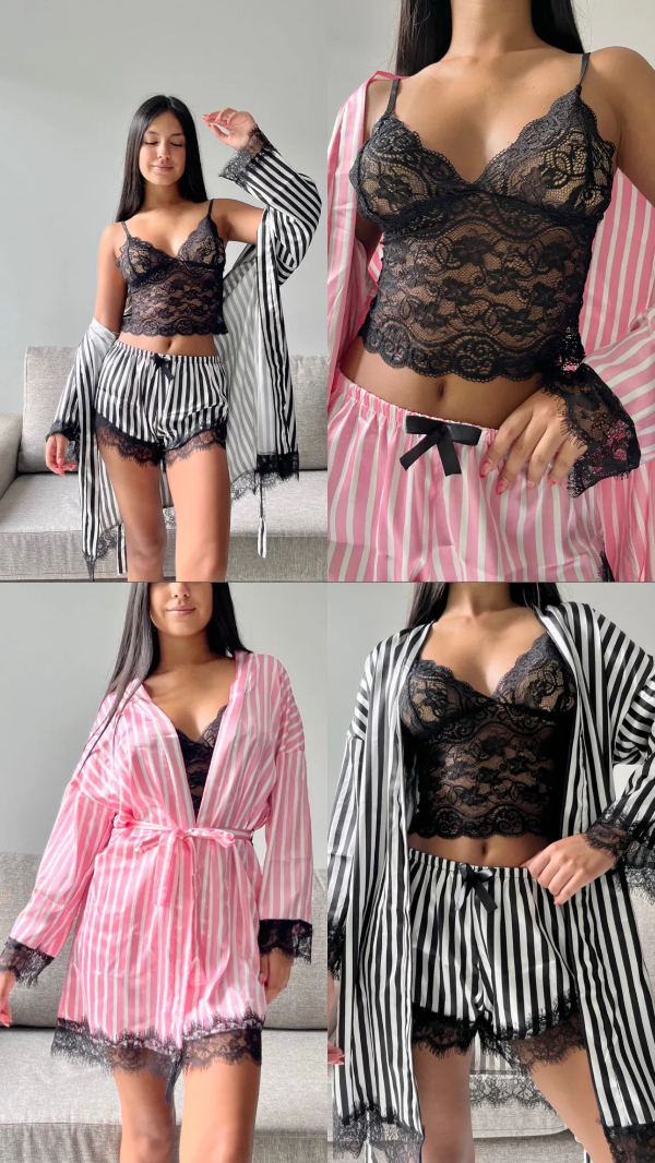 Producto - bata, short, corpiño SET