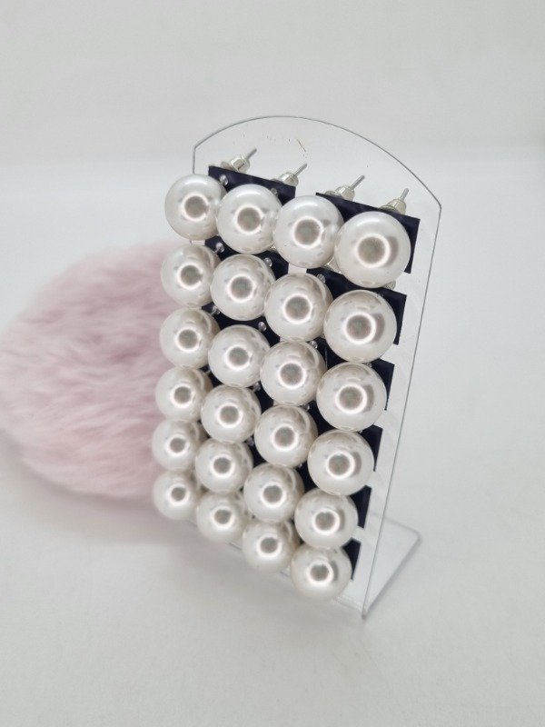 Producto - Blister aros bijou pasante perla grande