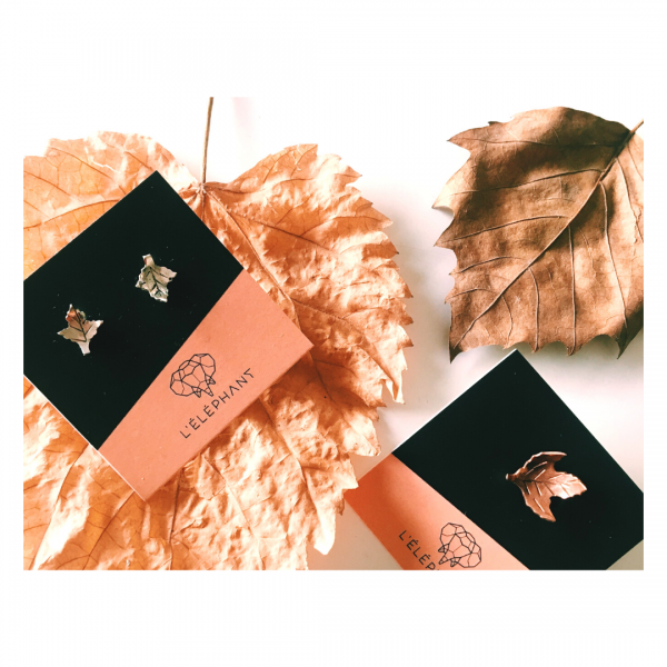 Aros Hojitas Otoño - Lelephant Joyas