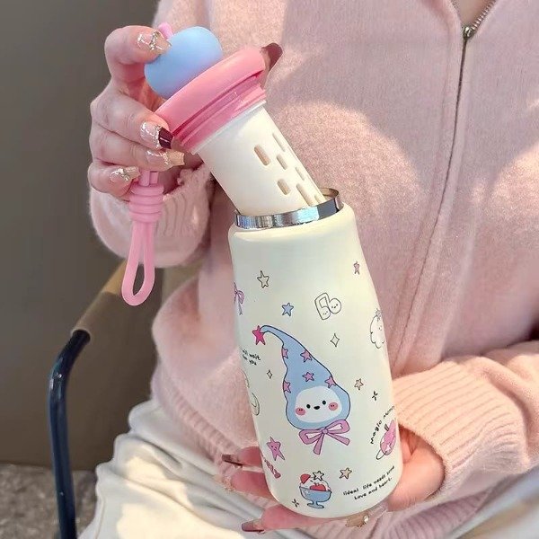 Producto - TERMO MANZANITA CELESTE KAWAII - 2