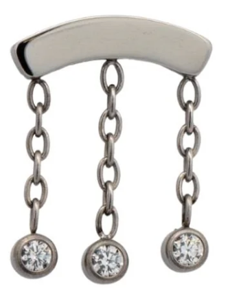 Producto - Labret bar 3 bezel colgantes