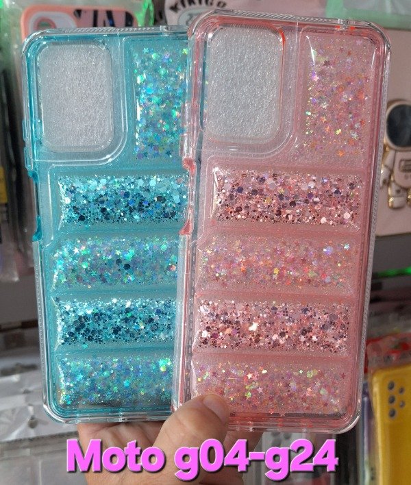 Producto - Fundas puffer brillo premiu. Moto g04-g24