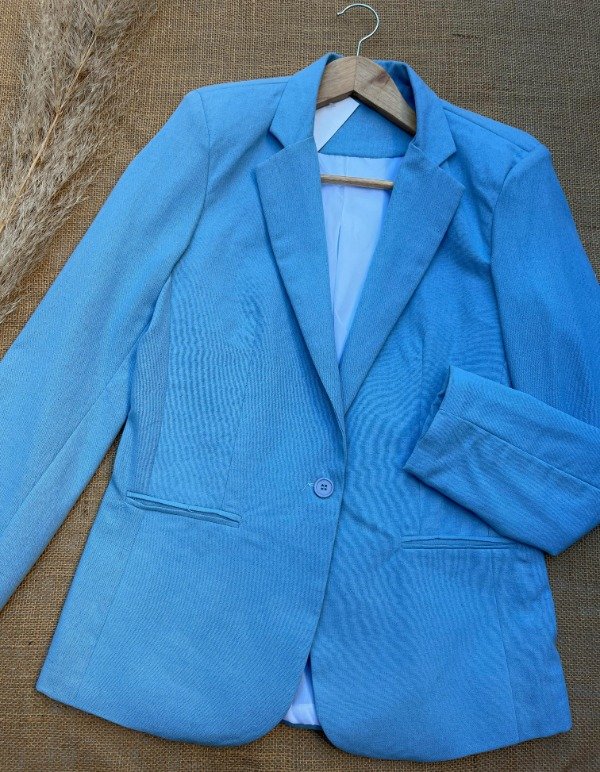 Producto - Blazer lino talle celeste -talle M