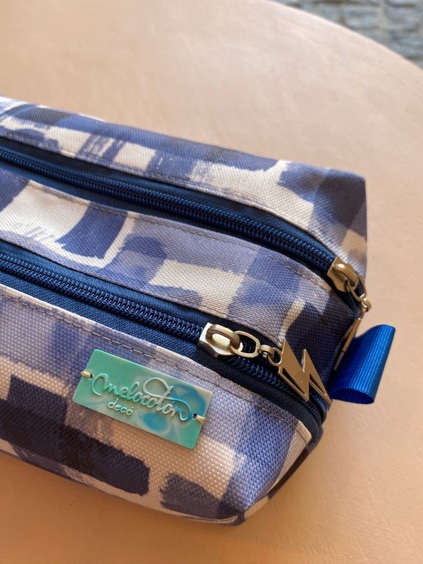 Producto - Cartuchera doble cierre azules