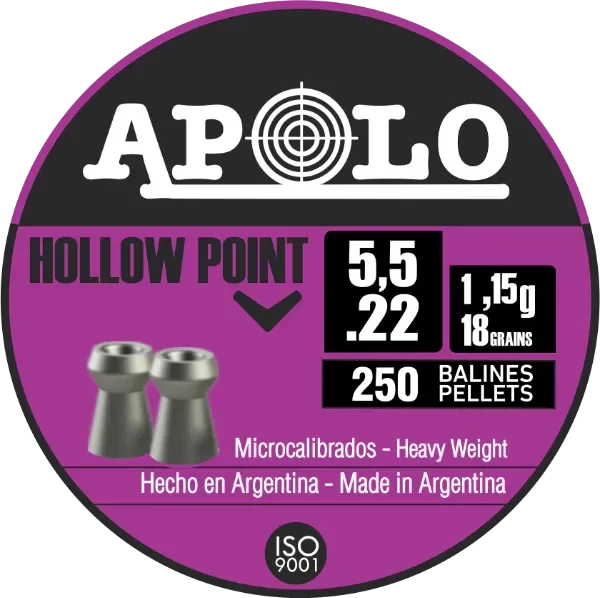Producto - Balin Apolo Hollow Point Calibre 5,5 1,15G X250 UNIDADES