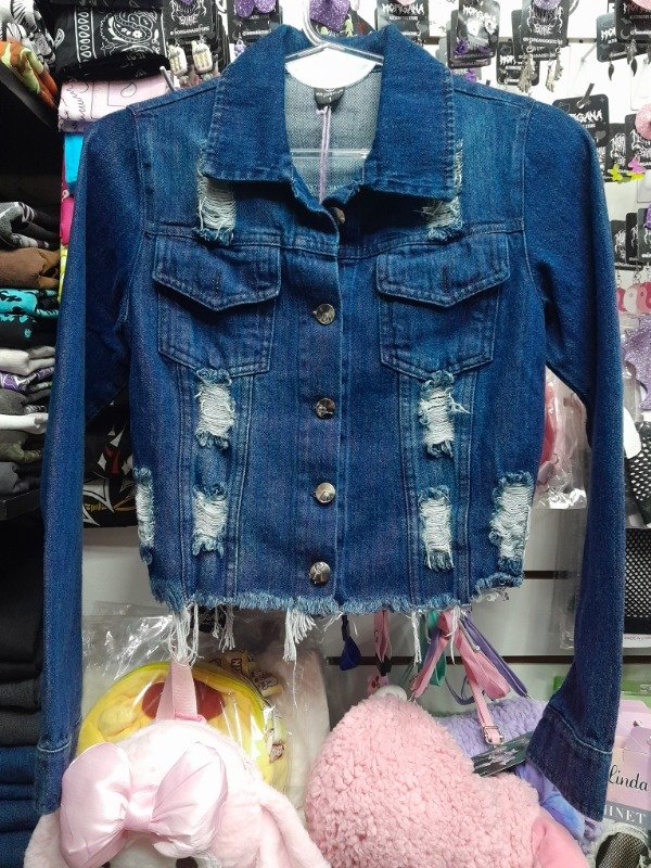 Producto - Campera Jean Crop Azul