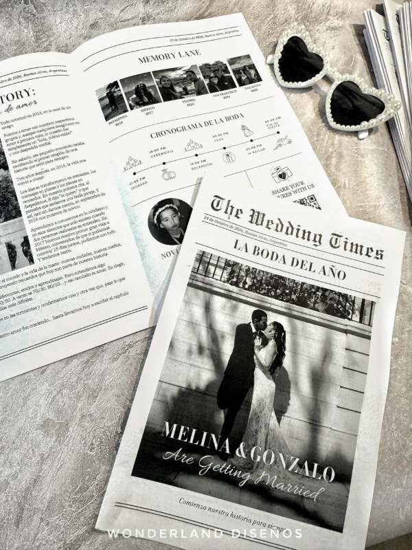 Producto - Pack 70 - Periodico de Boda / Diario de Evento (Tamaño A3) - 1
