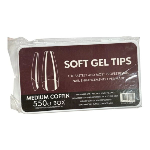 Producto - Tips Soft Gel Box 550pcs MEDIUM COFFIN