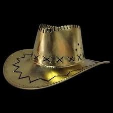 Producto - GORRO COWBOY METALIZADO DORADO CON LUZ x1