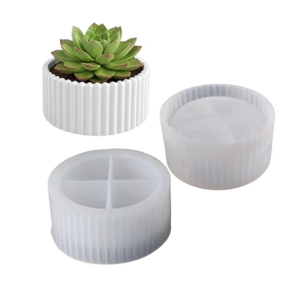 Producto - MOLDE SILICONA PORTA VELA CIRCULO RAYADO