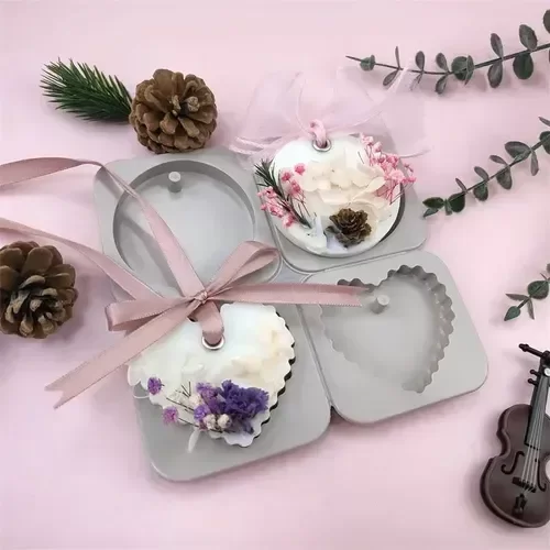 Producto - Molde de silicona perfumeros corazón circulos