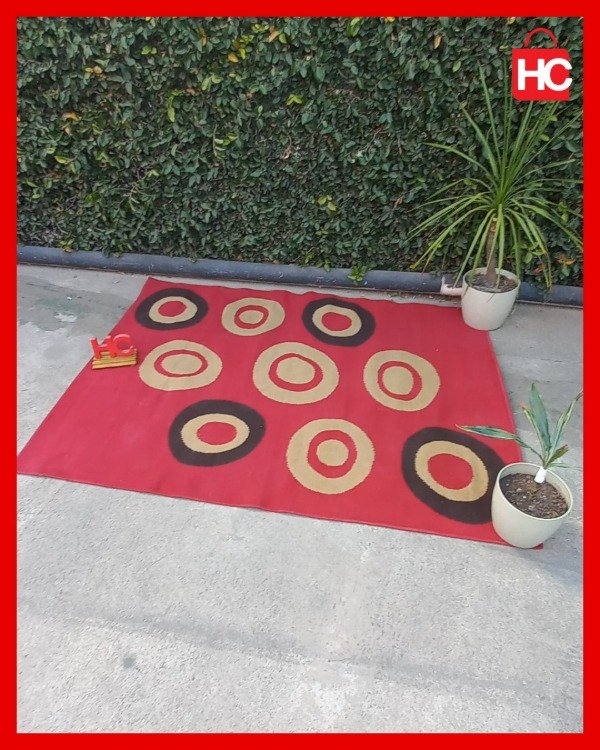 Producto - Alfombra de living / dormitorio con diseño de círculos geométricos - 6