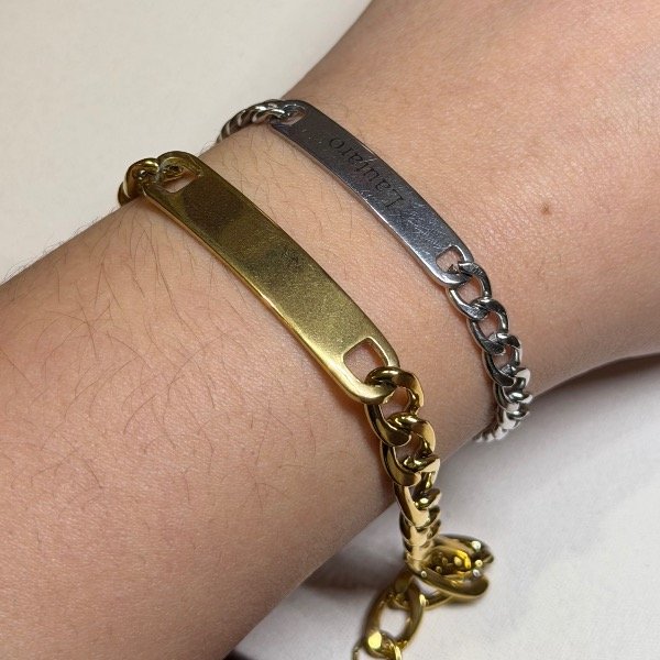 Producto - Pulsera personalizada grande dorada - 1