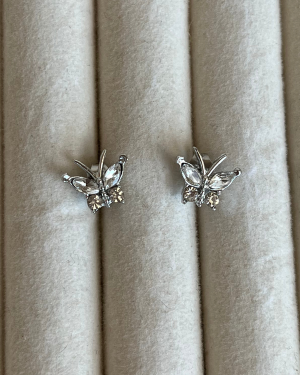 Producto - Aros mariposa brillante de acero quirúrgico