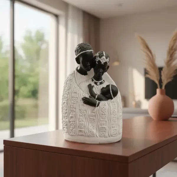 Producto - Escultura Familia Africana de Resina Decorativa