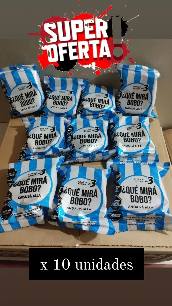 Producto - Alfajor Triple Que Mira Bobo - Argentina x 10 unidades (600 la unidad)