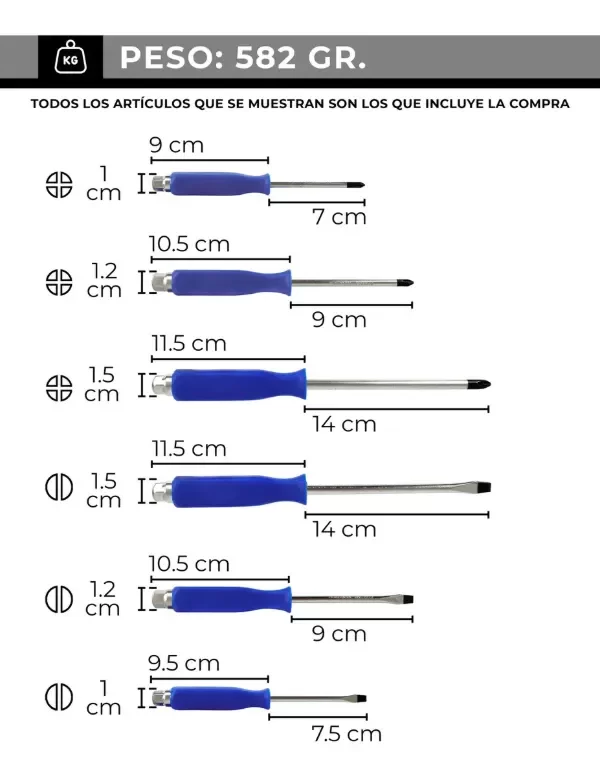 Producto - SET 6 DESTORNILLADORES DE GOLPE - 2