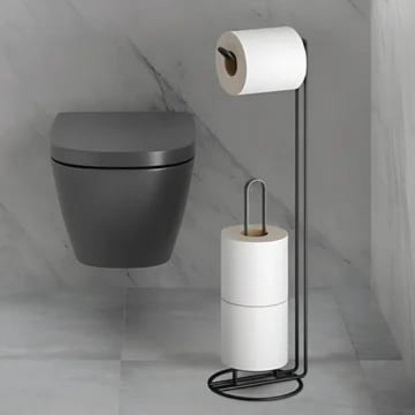 Producto - PORTA ROLLO PAPEL HIGIENICO METAL NEGRO