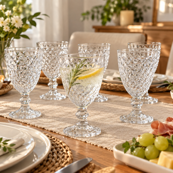 Producto - Set de 6 copas Diamante Labradas transparentes 315 Ml - 2